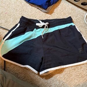 Fila Women's Black and Mint Athletic Shorts